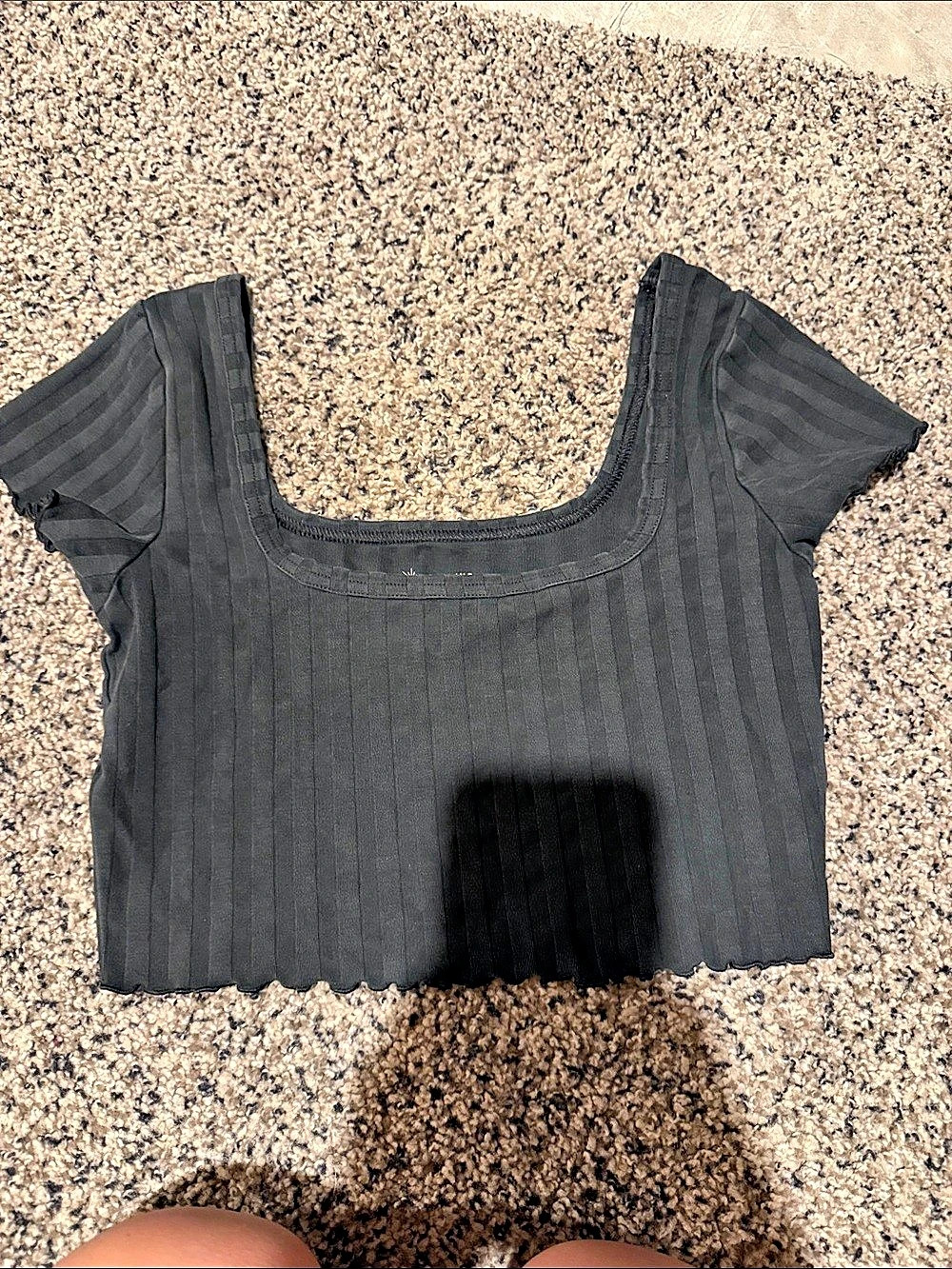 Offline by Aerie Cropped Top in Black Size Small Like New